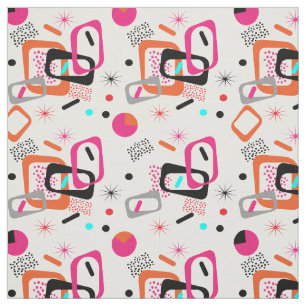 Modern Mid Century Geometric Patterned Fabric