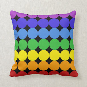 Modern Mid-Century mod pop pillow rainbow
