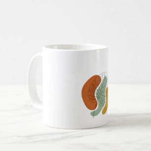 Modern Mid-Century Monstera Leaf Line Art Coffee Mug