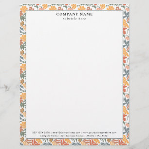 Modern Mid Century Pattern Company Name Details Custom Letterhead