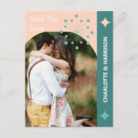 Modern Mid Century Retro Photo Save The Date