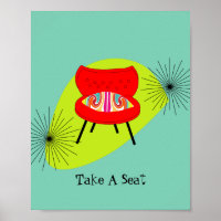 Modern Mid Century Retro Style Chair Illustration