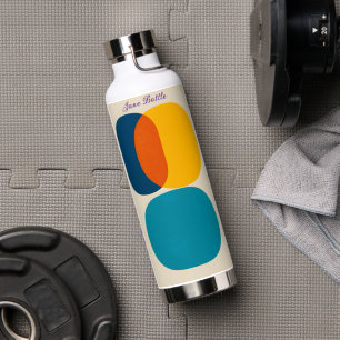 Modern Mid-Century Shapes - Personalised Name Water Bottle
