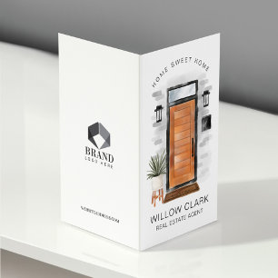 Modern Mid-Century Wooden Door Photo & Services Business Card