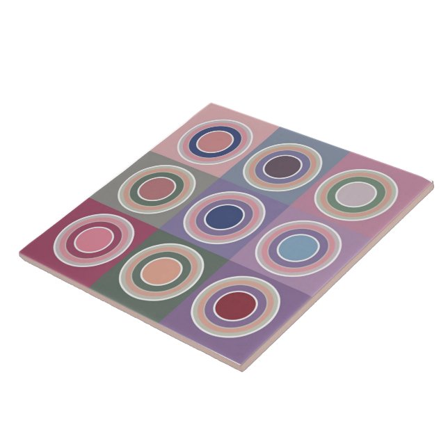 Modern Midcentury colourful circle pattern  big Tile (Side)
