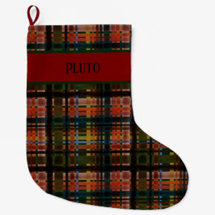 Modern Midcentury Madras Large Christmas Stocking