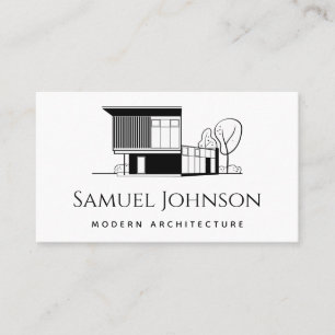 Modern Midcentury Residential Building Architect Business Card