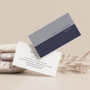 Modern Midnight Blue Colorblock Business Card