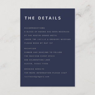 Modern Midnight Blue Editorial All Caps Enclosure  Card