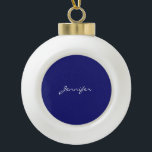 Modern Midnight Blue Plain Unique Ceramic Ball Christmas Ornament<br><div class="desc">You can easily replace all the information on it with your own information. All you have to do for this is to use the personalisation links on the right.</div>