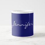 Modern Midnight Blue Plain Unique Large Coffee Mug<br><div class="desc">You can easily replace all the information on it with your own information. All you have to do for this is to use the personalisation links on the right.</div>
