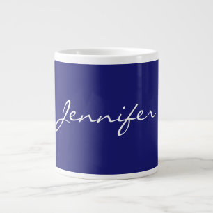 Modern Midnight Blue Plain Unique Large Coffee Mug