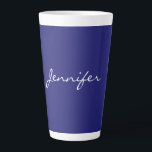 Modern Midnight Blue Plain Unique Latte Mug<br><div class="desc">You can easily replace all the information on it with your own information. All you have to do for this is to use the personalisation links on the right.</div>
