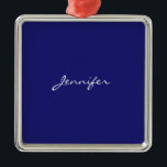 Modern Midnight Blue Plain Unique Metal Tree Decoration<br><div class="desc">You can easily replace all the information on it with your own information. All you have to do for this is to use the personalisation links on the right.</div>