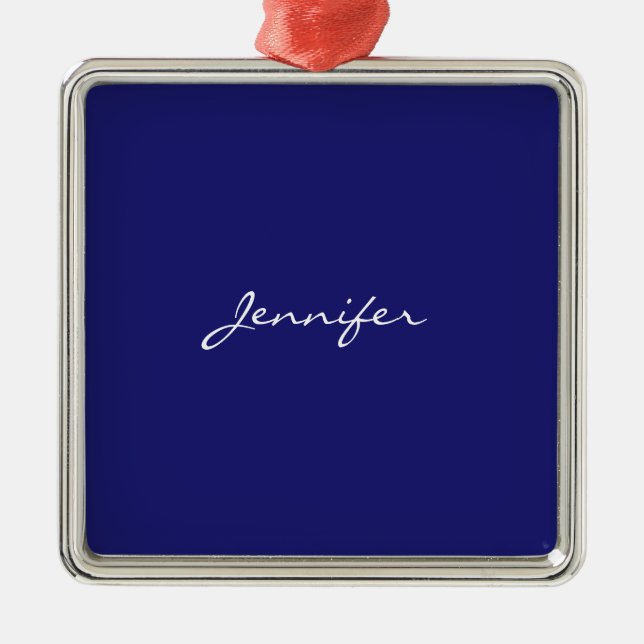 Modern Midnight Blue Plain Unique Metal Tree Decoration (Front)