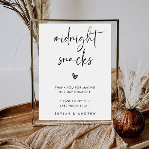 Modern Midnight Snacks Treat Bag Dessert Bar Sign
