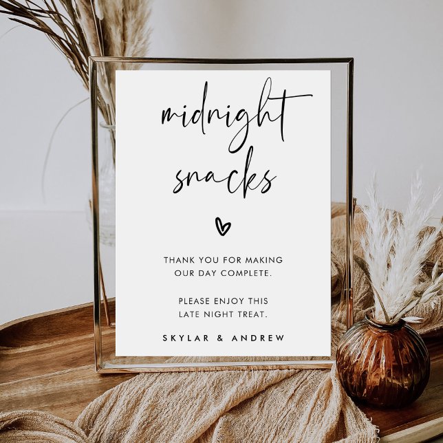 Modern Midnight Snacks Treat Bag Dessert Bar Sign (Creator Uploaded)