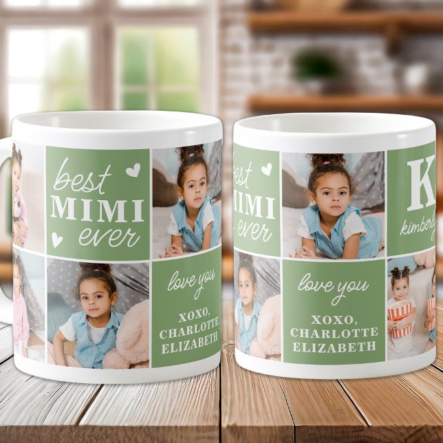 Modern MIMI Personalised Grandmother 7 Multi Photo Coffee Mug (Creator Uploaded)