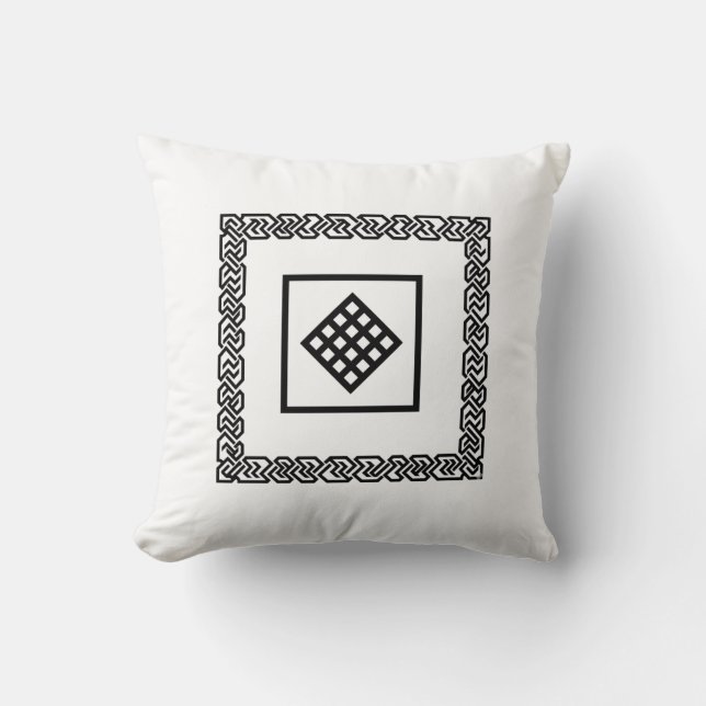 Modern Mindfulness Pillow | Tibetan Minimalist Aes (Front)