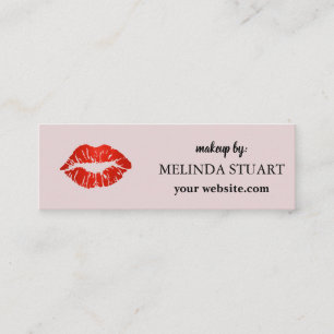 Modern Mini Makeup artist red lips Business Card