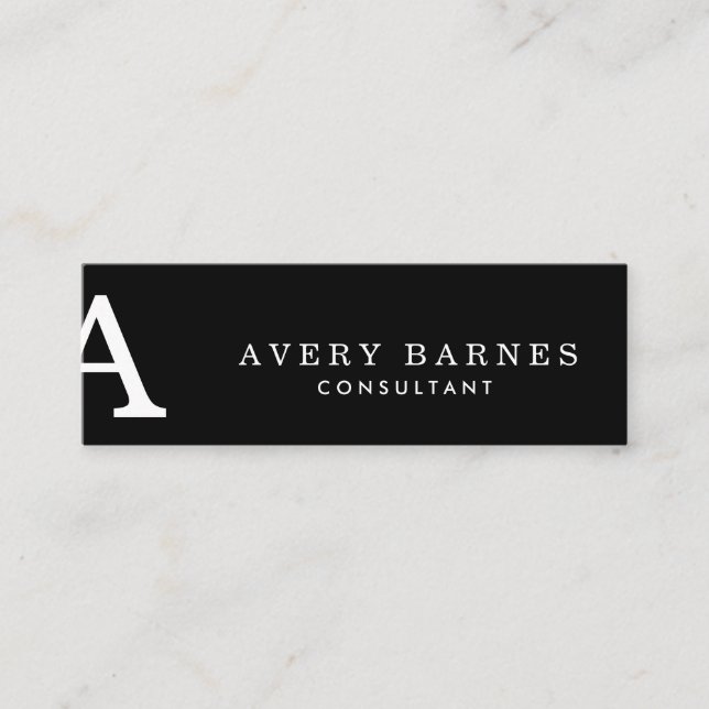 Modern Mini Simple Black Professional Business Card (Front)