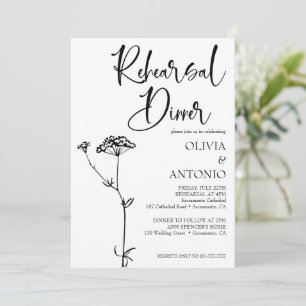 Modern Minilist Simple Wedding Rehearsal  Invitation