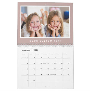 Modern Minimal 2027 Family Custom Photo Text Calendar