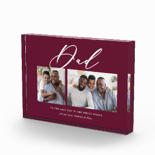 Modern minimal 2 photo script dad Fathers day