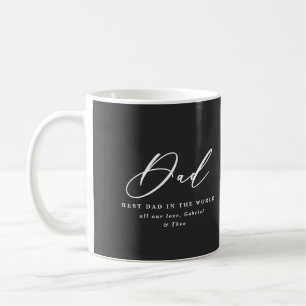 Modern minimal 2 photo script dad Fathers day Coffee Mug