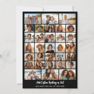 Modern Minimal 31 Photo Collage with Script Text Holiday Card