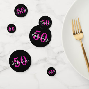 Modern Minimal 50 Fabulous 50th Birthday Party Confetti
