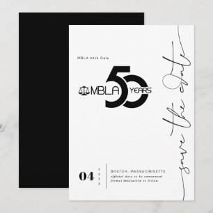 Modern Minimal 50th Gala Save the Date
