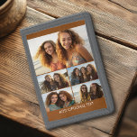 Modern Minimal 5 Photo Collage with Text Trifold Wallet<br><div class="desc">Photo college and a simple text block for your type. Contact info is white type on a solid colour background. A unique way to capture memories and share them with friends and family.</div>