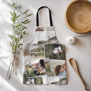 Modern minimal 5 photo elegant fleece blanket apron