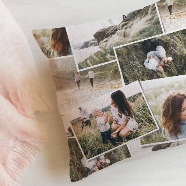 Modern minimal 5 photo elegant fleece blanket cushion (Creator Uploaded)