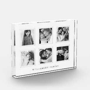 Modern Minimal 6 Grid Matboard Black & White Photo Block