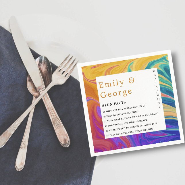 Modern Minimal Abstract Colourful Elegant Wedding Napkin (Creator Uploaded)