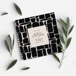 Modern minimal abstract elegant wedding guest book<br><div class="desc">Modern minimal abstract elegant  black and white wedding guest book</div>