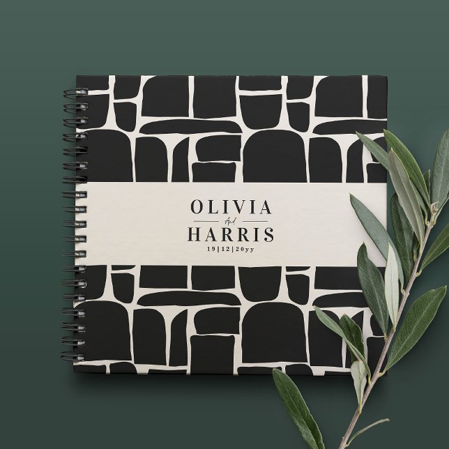 Modern minimal abstract elegant wedding guest book (Creator Uploaded)