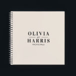 Modern minimal abstract elegant wedding guest book<br><div class="desc">Modern minimal abstract elegant simple cream wedding guest book</div>