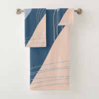 Modern minimal abstract geometric blue & pink