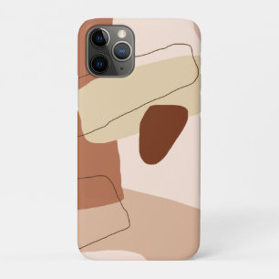 Modern minimal abstract geometric brown figures Case-Mate iPhone case
