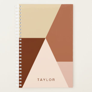 Modern minimal abstract geometric cappuccino planner