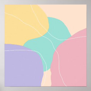 Modern minimal abstract geometric ice cream colors poster