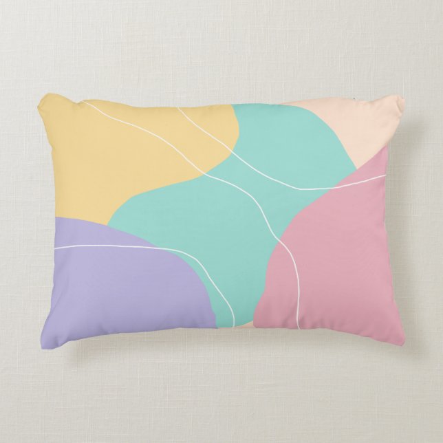 Modern minimal abstract geometric ice cream colour decorative cushion (Front)