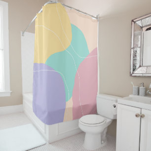 Modern minimal abstract geometric ice cream colour shower curtain