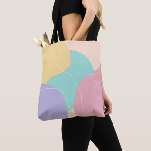 Modern minimal abstract geometric ice cream colour tote bag