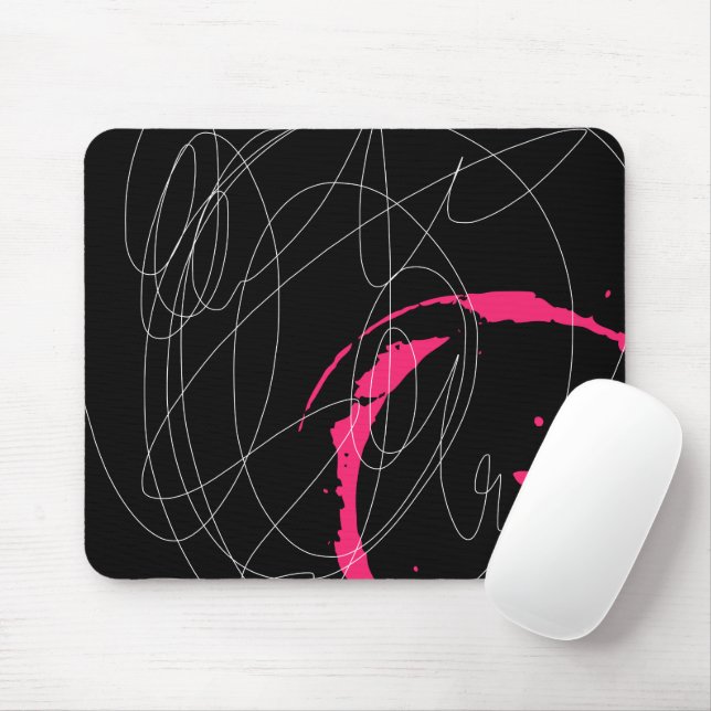 Modern minimal abstract scribble line art mouse pad (With Mouse)