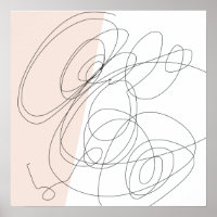 Modern minimal abstract scribble line art