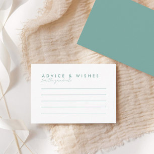 Modern Minimal Advice & Wishes Graduation Party Card